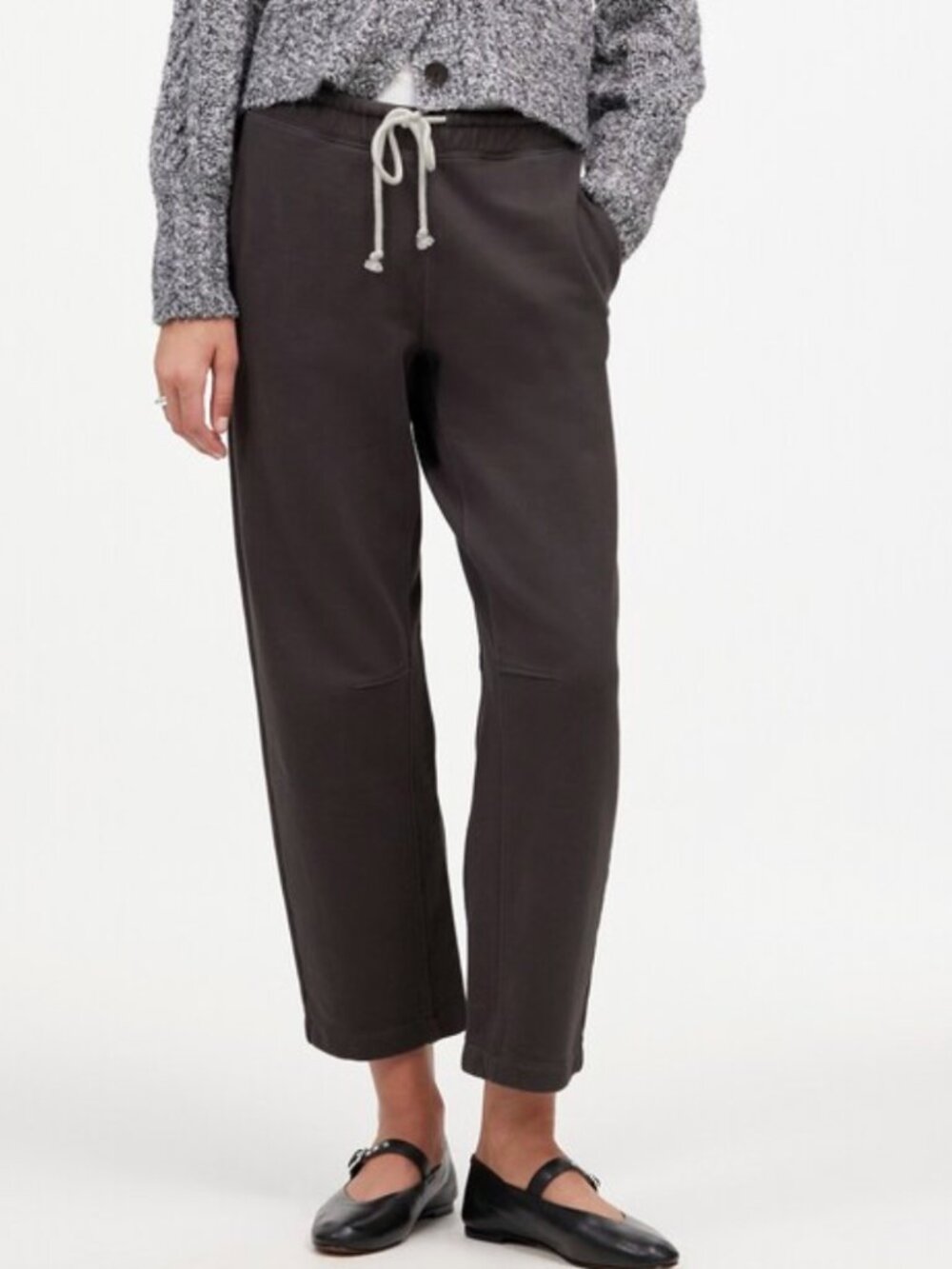 Madewell "The McCarren Midweight" Barrel Leg Sweatpants in Coal
